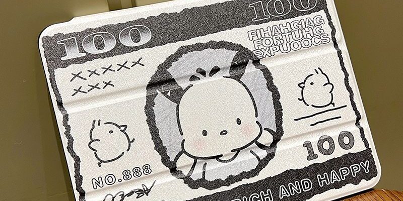 Cute money Pochacco rotating shockproof iPad case