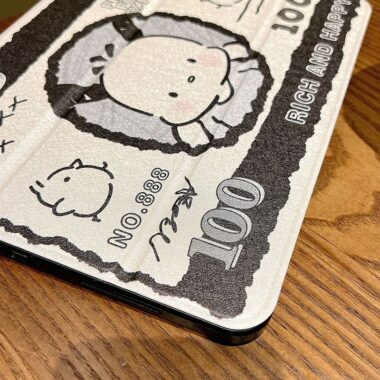 Cute money Pochacco rotating shockproof iPad case