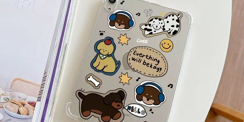 Cartoon puppy air cushion full cover shockproof iPad case