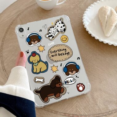 Cartoon puppy air cushion full cover shockproof iPad case