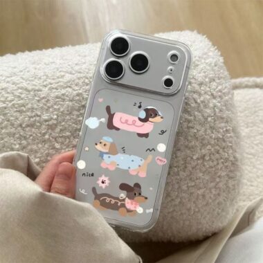 Cute cartoon puppy clear soft full cover iPhone 17 case