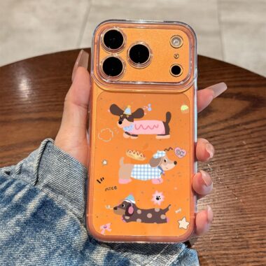 Cute cartoon puppy clear soft full cover iPhone 17 case