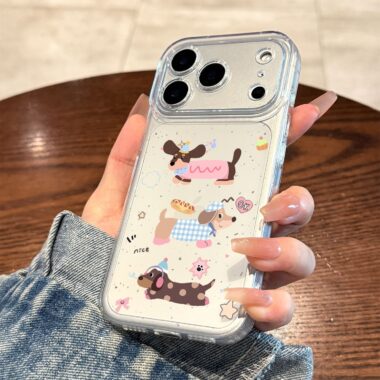 Cute cartoon puppy clear soft full cover iPhone 17 case