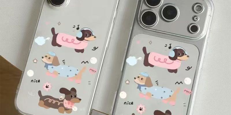 Cute cartoon puppy clear soft full cover iPhone 17 case