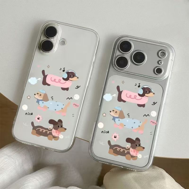 Cute cartoon puppy clear soft full cover iPhone 17 case