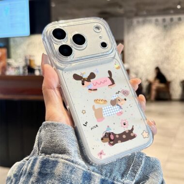 Cute cartoon puppy clear soft full cover iPhone 17 case