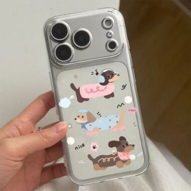 Cute cartoon puppy clear soft full cover iPhone 17 case