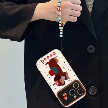 Cute cartoon puppy full cover iPhone 17 protective case