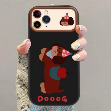 Cute cartoon puppy full cover iPhone 17 protective case