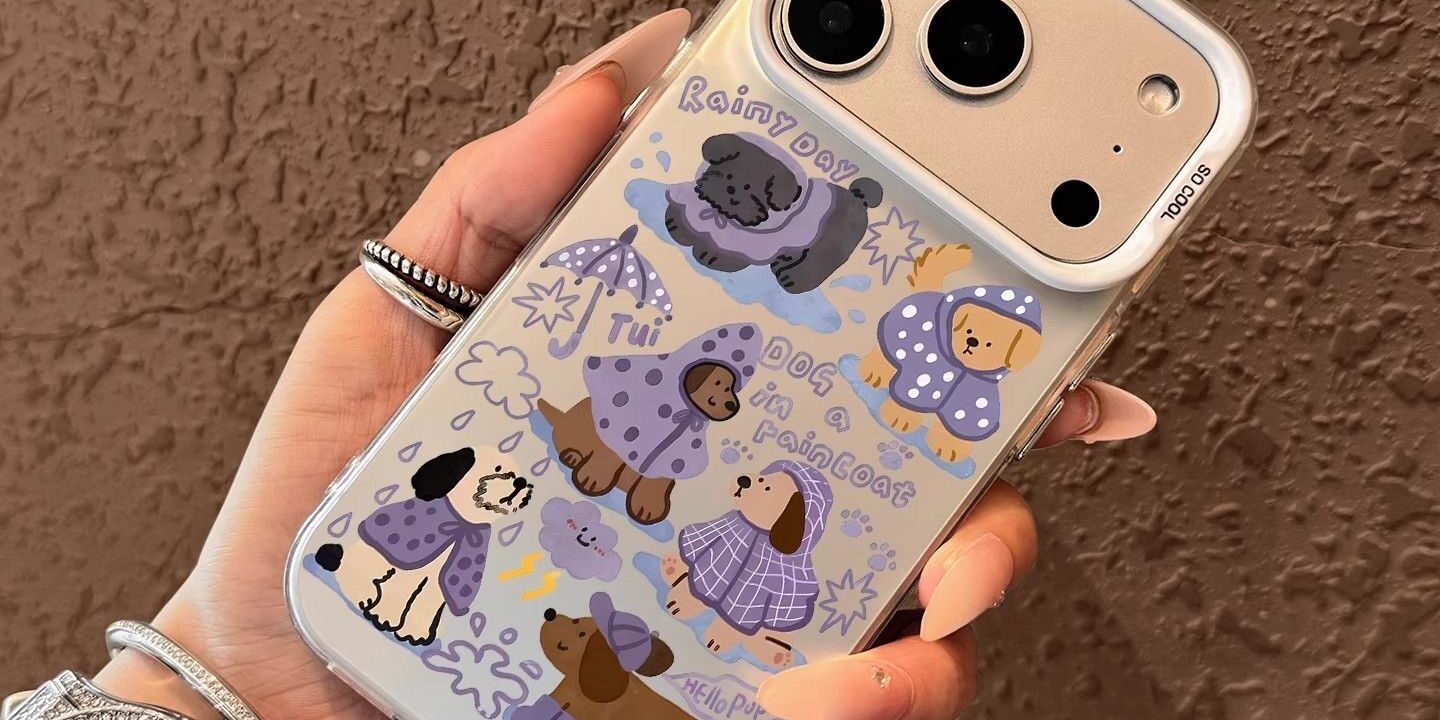 Cute rainy day puppy full cover shockproof iPhone 17 case