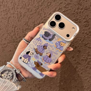 Cute rainy day puppy full cover shockproof iPhone 17 case