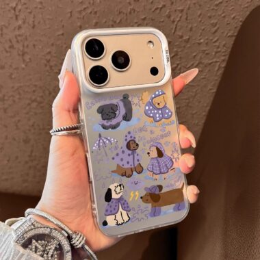 Cute rainy day puppy full cover shockproof iPhone 17 case