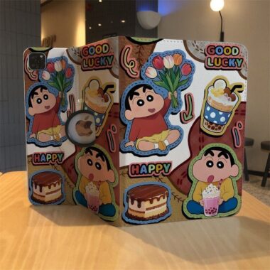 Crayon Shin-chan leather folio shockproof iPad case