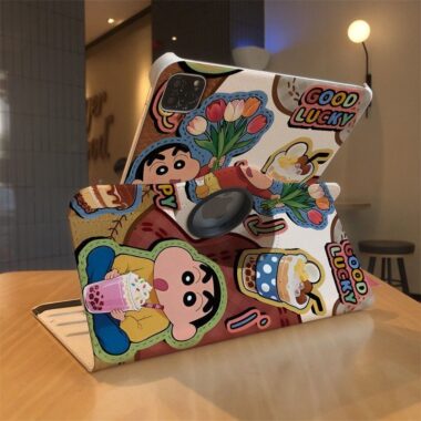 Crayon Shin-chan leather folio shockproof iPad case