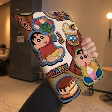 Crayon Shin-chan leather folio shockproof iPad case