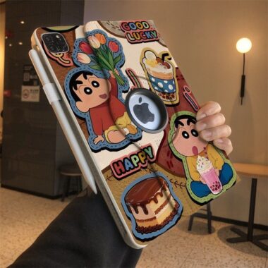 Crayon Shin-chan leather folio shockproof iPad case