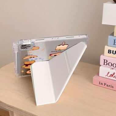 Cartoon teddy bear Y-fold tri-fold shockproof iPad case