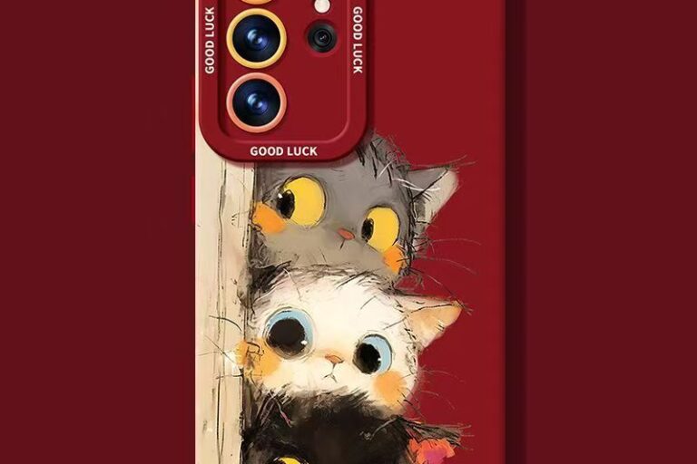 Cute cat full cover shockproof silicone Samsung S24 Ultra case