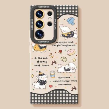 Cute dog full cover shockproof silicone Samsung S24 Ultra case