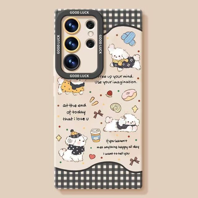 Cute dog full cover shockproof silicone Samsung S24 Ultra case