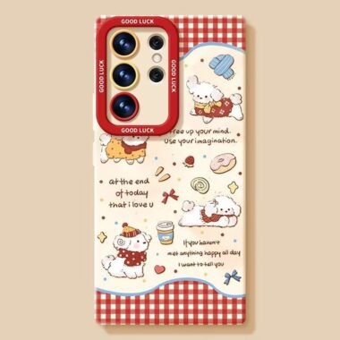 Cute dog full cover shockproof silicone Samsung S24 Ultra case