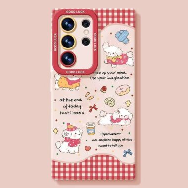 Cute dog full cover shockproof silicone Samsung S24 Ultra case