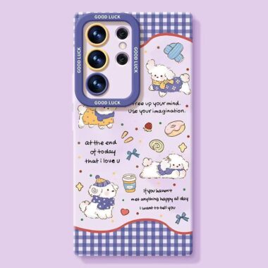 Cute dog full cover shockproof silicone Samsung S24 Ultra case