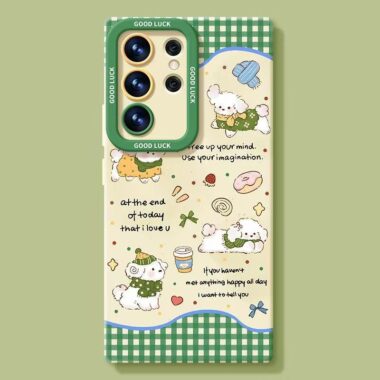 Cute dog full cover shockproof silicone Samsung S24 Ultra case