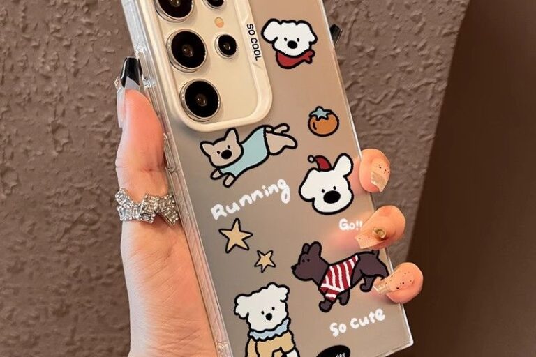Cute puppy color silver hard shockproof Samsung S24 Ultra case