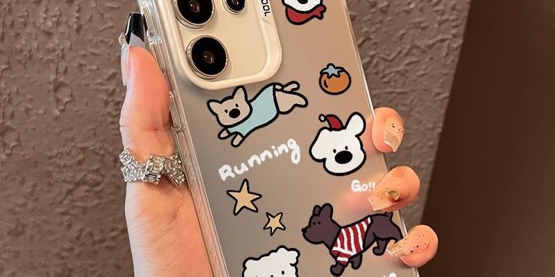 Cute puppy color silver hard shockproof Samsung S24 Ultra case