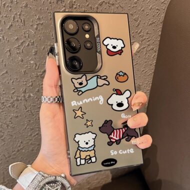 Cute puppy color silver hard shockproof Samsung S24 Ultra case