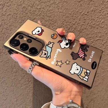 Cute puppy color silver hard shockproof Samsung S24 Ultra case