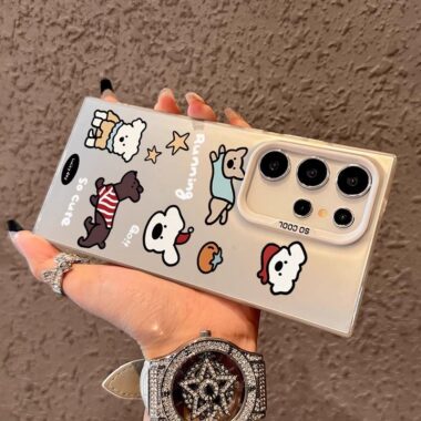 Cute puppy color silver hard shockproof Samsung S24 Ultra case
