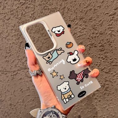 Cute puppy color silver hard shockproof Samsung S24 Ultra case