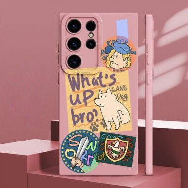 Cute puppy label full cover shockproof silicone Samsung S24 Ultra case