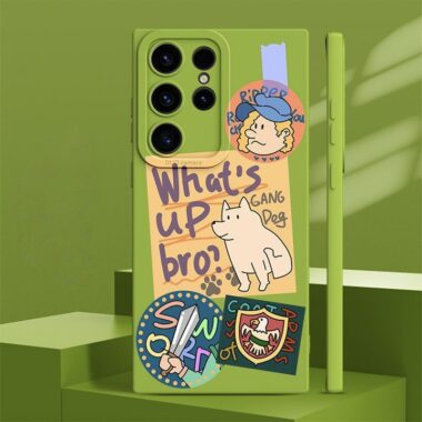 Cute puppy label full cover shockproof silicone Samsung S24 Ultra case