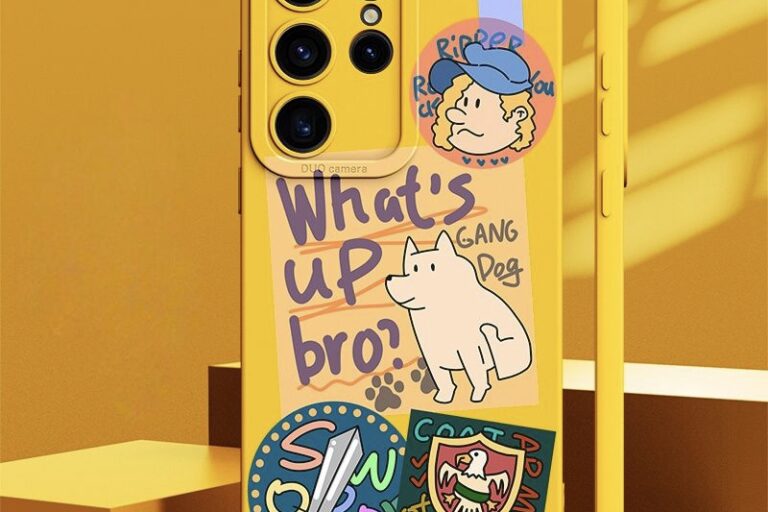 Cute puppy label full cover shockproof silicone Samsung S24 Ultra case