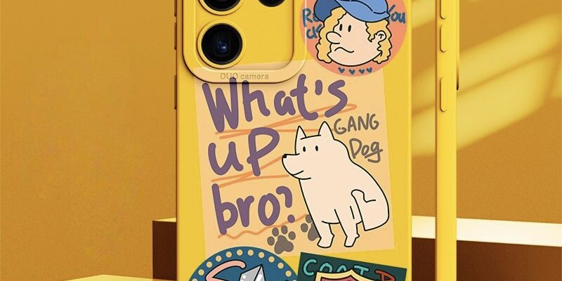 Cute puppy label full cover shockproof silicone Samsung S24 Ultra case