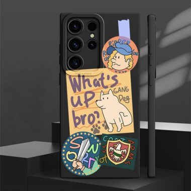 Cute puppy label full cover shockproof silicone Samsung S24 Ultra case