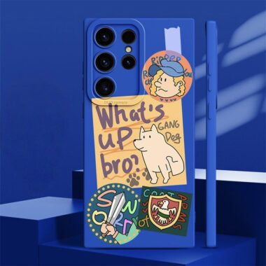 Cute puppy label full cover shockproof silicone Samsung S24 Ultra case