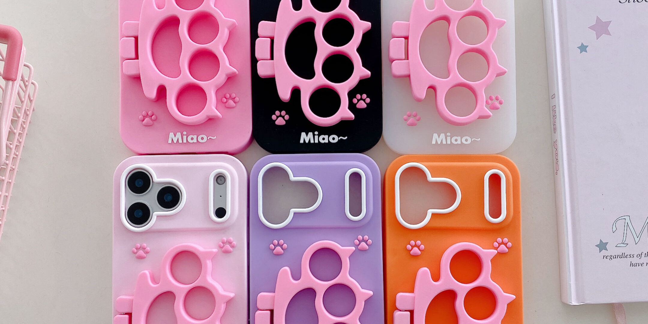 Cute silicone cat paw cartoon iPhone 17 case