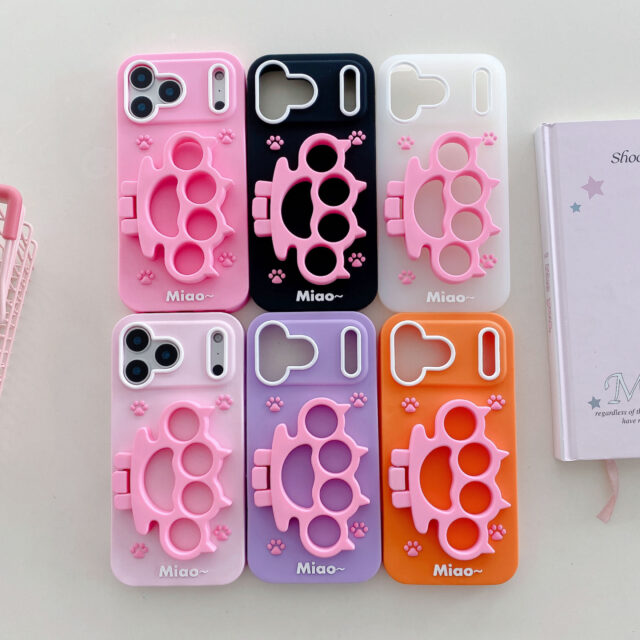Cute silicone cat paw cartoon iPhone 17 case