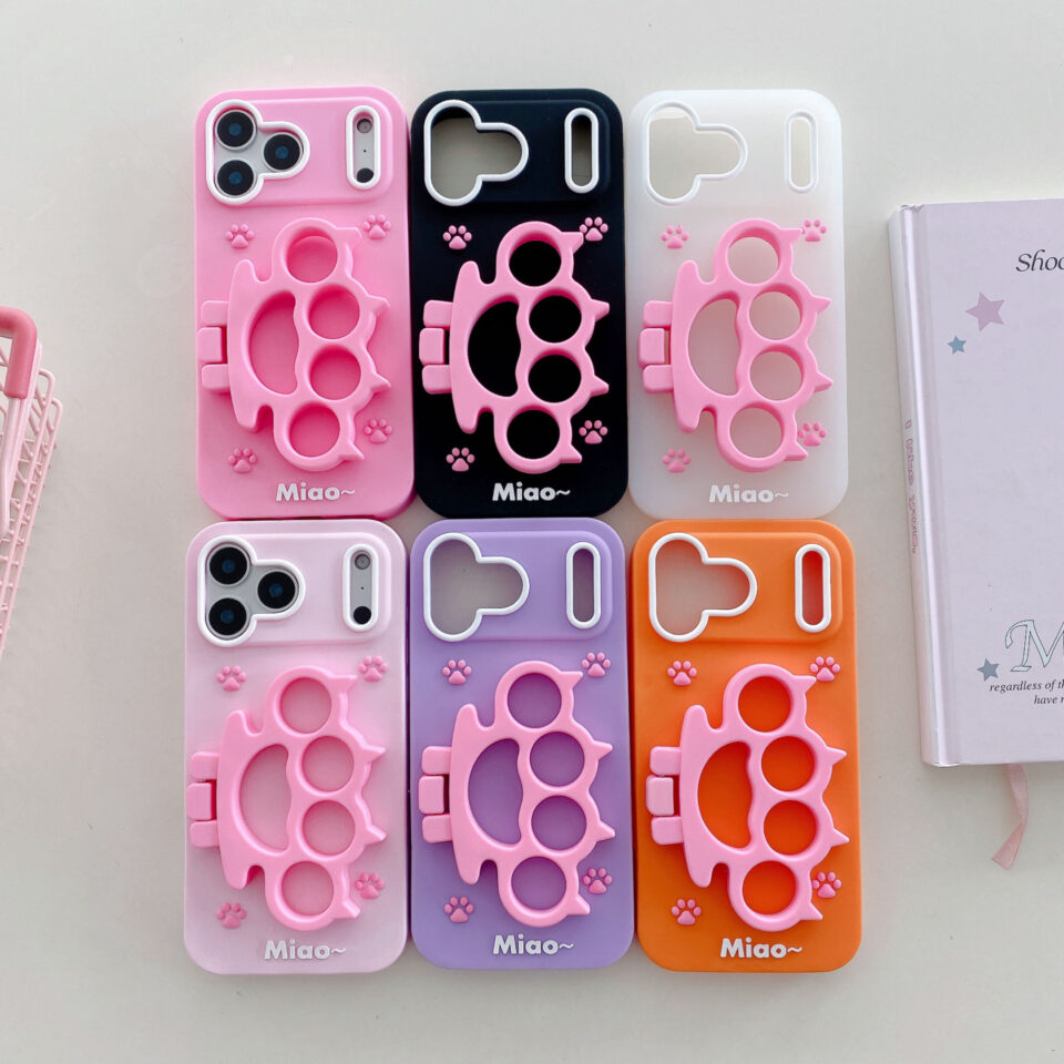 Cute silicone cat paw cartoon iPhone 17 case