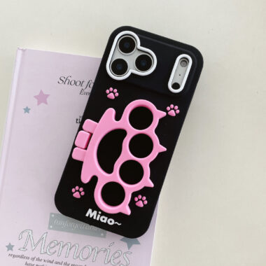 Cute silicone cat paw cartoon iPhone 17 case