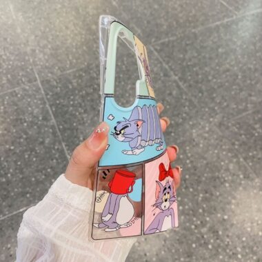 Cute cat and mouse clear shockproof Samsung S22 S23 S24 S25 Ultra case