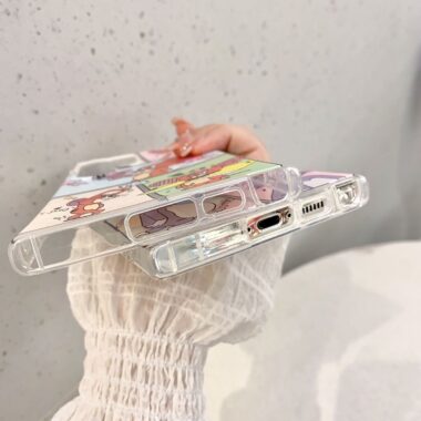 Cute cat and mouse clear shockproof Samsung S22 S23 S24 S25 Ultra case