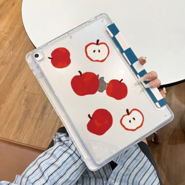 Checkerboard apple illustration protective iPad case