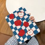 Checkerboard apple illustration protective iPad case