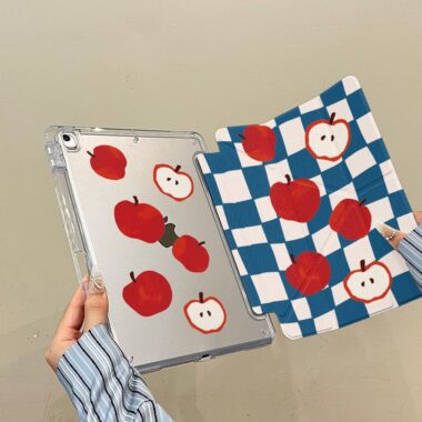 Checkerboard apple illustration protective iPad case