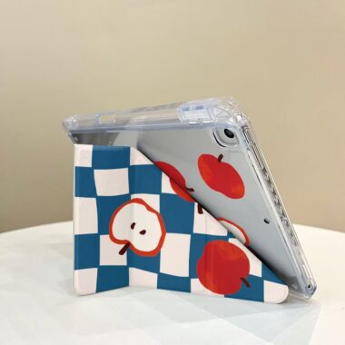 Checkerboard apple illustration protective iPad case